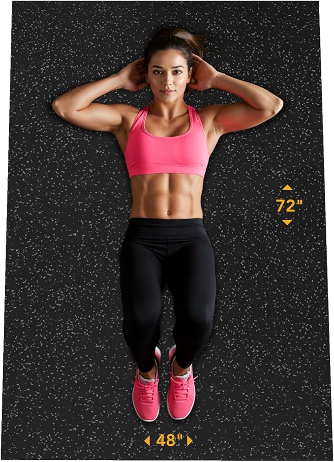 Rubber King Multi-Purpose Exercise Mat - 100% Recycled Thick Rubber Mat for Home Gym Flooring, Non-Slip, Low-Odor Durable Workout Mat for Indoor/Outdoor, Shoe-Friendly