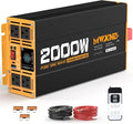 2000W Pure Sine Wave Inverter 12V DC to 110V 120V AC Car Converter for RV Truck Off-Grid Solar Power Inverter with 4 AC Outlets, USB/Type-C Fast Charging Ports, LCD Display, Remote Control