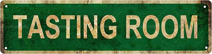 TASTING ROOM Non-Embossed Vintage Metal Tin Street Sign Bar Cafe Garage Cave Home Room Wall Bathroom Farmhouse Garden Porch Patio Decor, 16 x 4 Inch