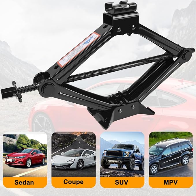 Car Jack Kit Scissor Jack for Car 2.5 Ton (5511 lbs) Tire Jack Tool Kit Universal Car Emergency Kit with Lug Wrench Tire Changing Kit for Car SUV