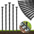 Landscape Edging Stakes, 150 Pcs 8" Plastic Garden Spikes, Spiral Nylon Anchoring Spikes for Paver Edging, Weed Barriers, Artificial Turf, Tent, Grass Pathway and More, Black