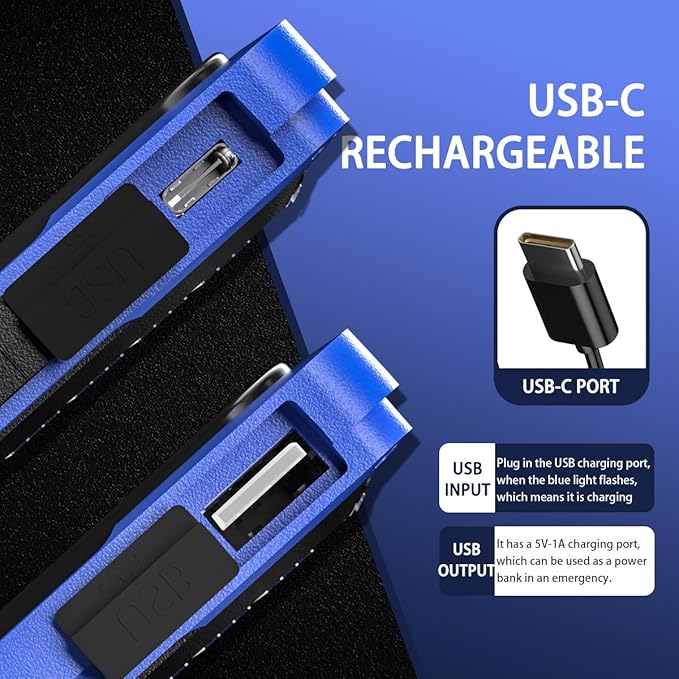 WARSUN Led Work Light Rechargeable, Portable Magnetic Work Light, LED Flood Light Waterproof for Outdoor Camping Hiking Emergency Car Repairing (USB + Solar Charging, Blue)