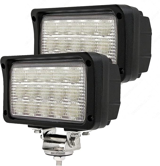 2PACK 6.3IN 45W Led Work Lights 12v/24v 4500LM 6500K Rectangular Foglights,Waterproof Offroad Flood Led Light Bar for Tractor,Truck,Combine,Heavy Equipment,with DT Connector