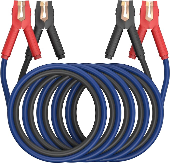 Heavy Duty Jumper Cables, 0 Gauge 25 Feet 1000Amp Booster Cables, UL Listed Cables for 12V & 24V Cars, SUVs and Trucks, Jumper Cables Kit with Carry Bag, Gloves, Brushes (0 Gauge 25 Feet)…