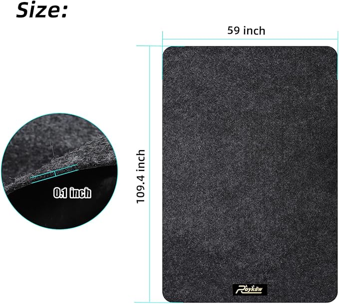 Roykaw Golf Cart Parking Mat Garage Floor Mat Compatible with EZGO, Club Car, Yamaha, ATV, UTV and Small Utility Vehicles, Slide-Resistant, Petroleum Pollution Protection - 9.18 ft. x 4.92 ft.