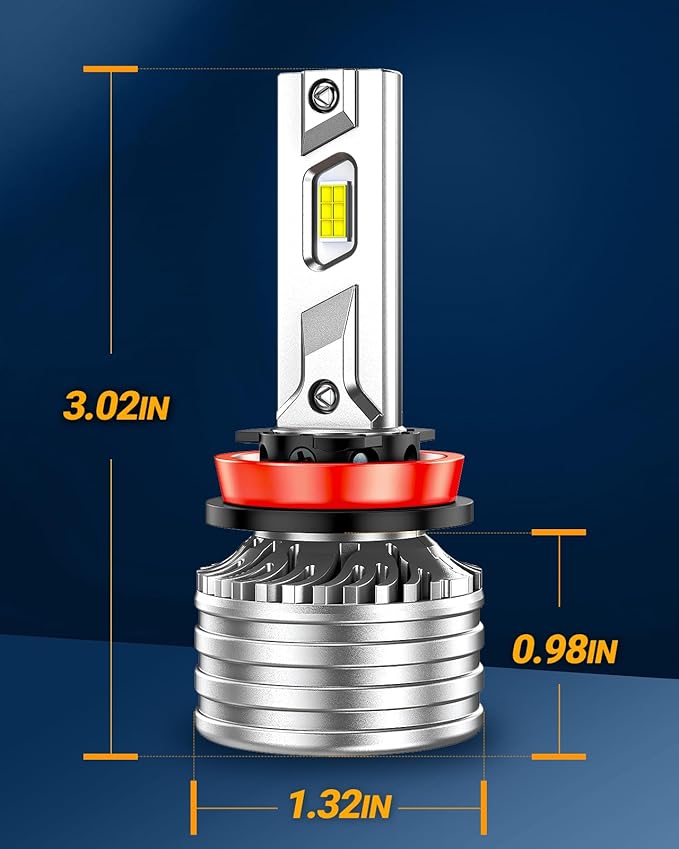 SEALIGHT H11/H8/H9 Fog Bulb, X4I 55,000LM Super Bright H11 Light Powersport, Cool White with Cooling Fan, Plug and Play, Pack of 2