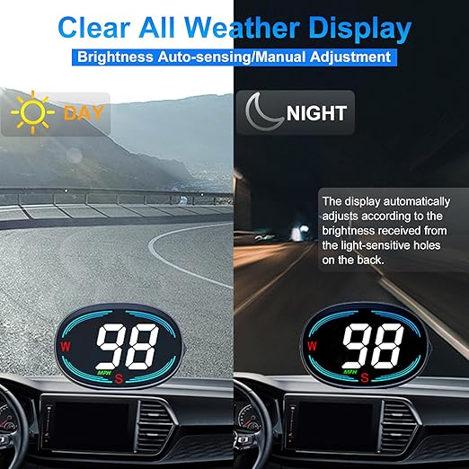 SinoTrack HUD GPS Speedometer Universal Car Heads-up Display 2.7inch MPH Speed Meter with Compass Over Speed Alarm for All Vehicle USB Connect Plug and Play