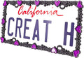 Creathome 3D Shining Daisy Heart License Plate Frame from Pure Zinc Alloy Metal Perfect Plate Holder, Matt Black with Purple Glitter, Luminously Heart