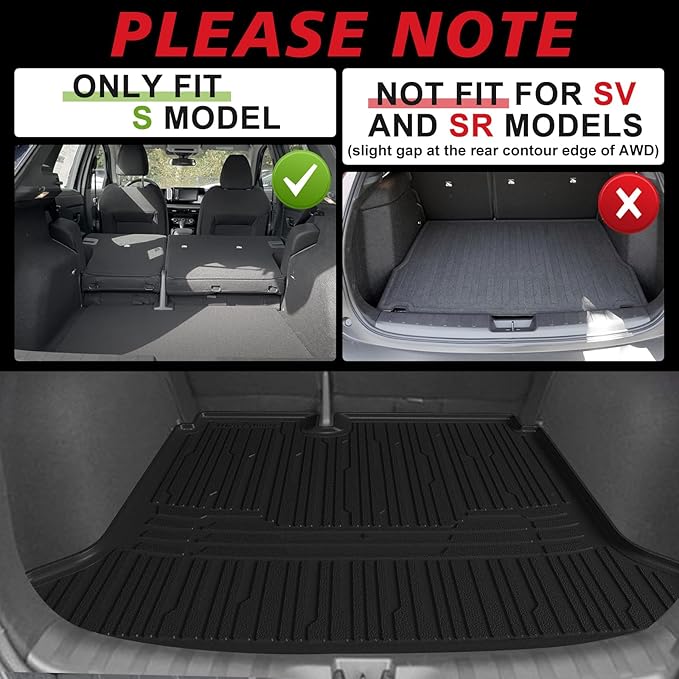 TripleAliners Trunk Mat All Weather Liners Compatible with 2025 Nissan Kicks Interior Accessories Custom Fit Anti-Slip TPE Full Coverage Protection Rear Trunk Floor Mat (S Trim Level ONLY)