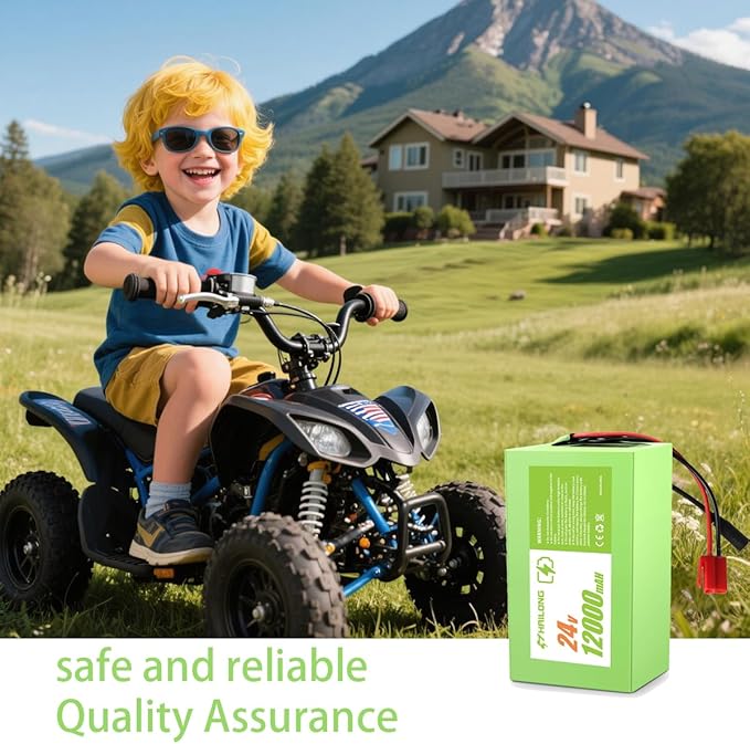 24V 12Ah Battery & Charger Kit for Kids Ride-On Cars | Compatible with 24V Torex UTV 4X4 & Electric ATVs | 7S4P 29.4V with Safety Harness & Red Plug (Flex 24V12Ah 20hr)
