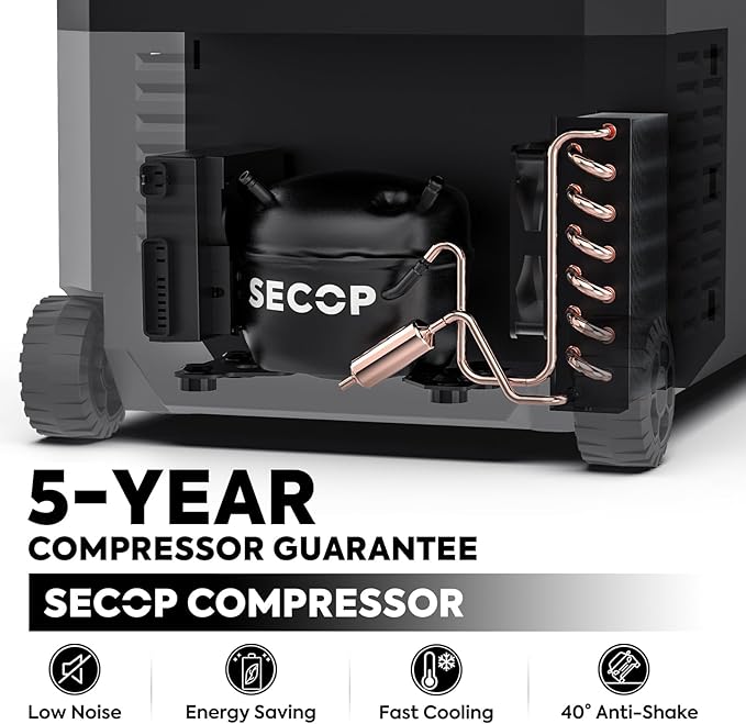 ICECO JP30 Pro 12 Volt Refrigerator, Portable Fridge Freezer Powered by SECOP Compressor, 31 Quart Car Fridge 12/24V DC 110~240 Volt AC, -4℉-68℉, Refrigerator for Car, Camping and Home Use