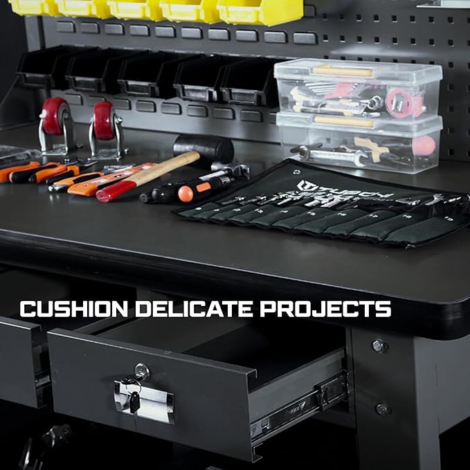 Workbench Mat 24X48 Inches, EVA Work Mat, Protect Your Work Bench Top, Heavy Duty Pad for Tool Box Top, Table, Tool Station, Rolling Cabinet Cart Cover Liner Matt, 48"X24" 5mm Thick