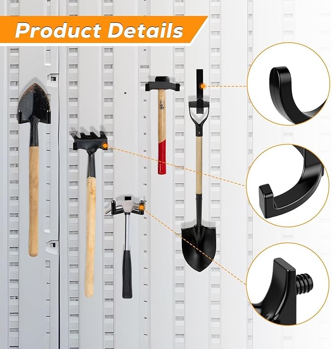 9 pcs Storage Shed Hooks J U V-Shape Hangers Tool Set for Suncast/Craftsman Shed Storage Accessories