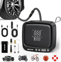 NEXPOW Tire Inflator Portable Air Compressor, 180 PSI Cordless Air Pump for Car Tires with Digital Pressure Gauge & Auto Shut-Off, Air Compressor Portable for Car, Motorcycle, Bicycle, Ball, Gray