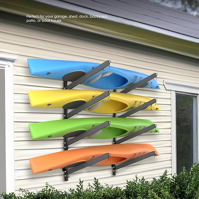 Kayak Storage Rack, Heavy Duty Freestanding Sup Storage Stand for Outdoor Use, Storage Rack for Kayaks, SUPs, Canoe and Paddleboard,…