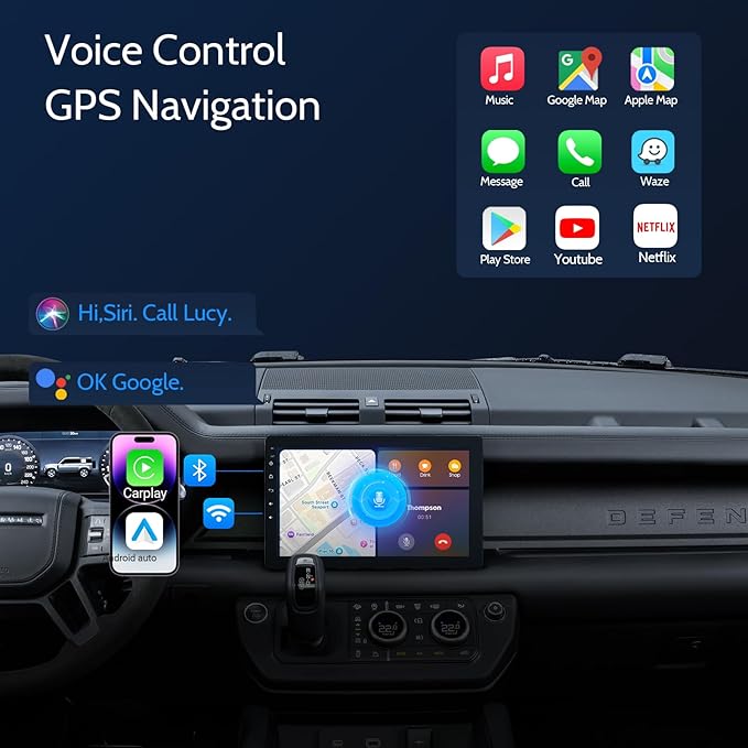 Single din Car Stereo,Rotatable Carplay Screen with 1080P Rear Camera,Wireless CarPlay & Android Auto Touch Screen,Mirror Link|Bluetooth|Music Play|AUX|FM,10.1" Wireless Single Din Car Radio