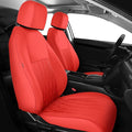 Seat Covers for Honda Civic Sedan 4DR Sedan LX 2022 2023 2024 2025.Faux Leather Car Seats Cover Full Set,(Rear Row Solid Folding Backrest)-RED