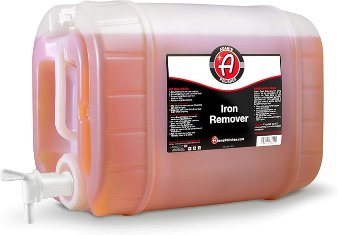 Adam's Iron Remover (5 Gallon) - Iron Out Fallout & Rust Remover Spray for Car Detailing On Automotive, Motorcycle, RV, Boat Paint Wheels or Metal - Use Before Clay Bar, Car Wax or Car Wash