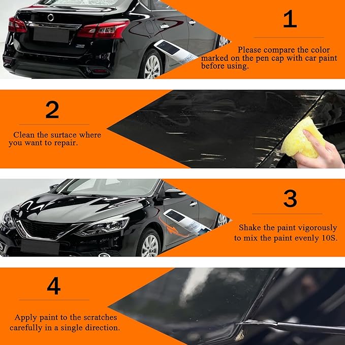 KAD Gun Metallic Touch Up Paint for Nissan, Car Paint Pen Scratch Repair Two-In-One Touch Up Paint, Premium Car Scratch Remover for Deep Scratches