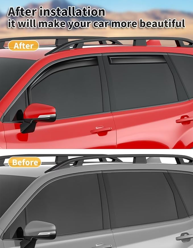 in-Channel Window Rain Guards Fit for Subaru Forester 2019 2020 2021 2022 2023 2024 Extra Durable Window Visors Window Deflectors Vent Visors Vent Shades Car Accessories-4 pcs 2-Q17