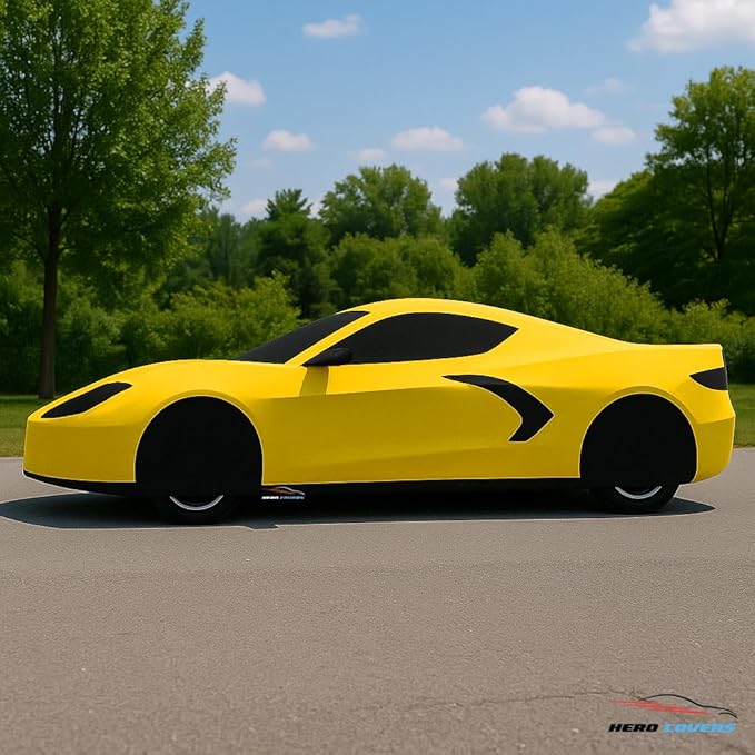 C8 Car Cover Fit for Corvette C8 Indoor and Outdoor Protection (Yellow)