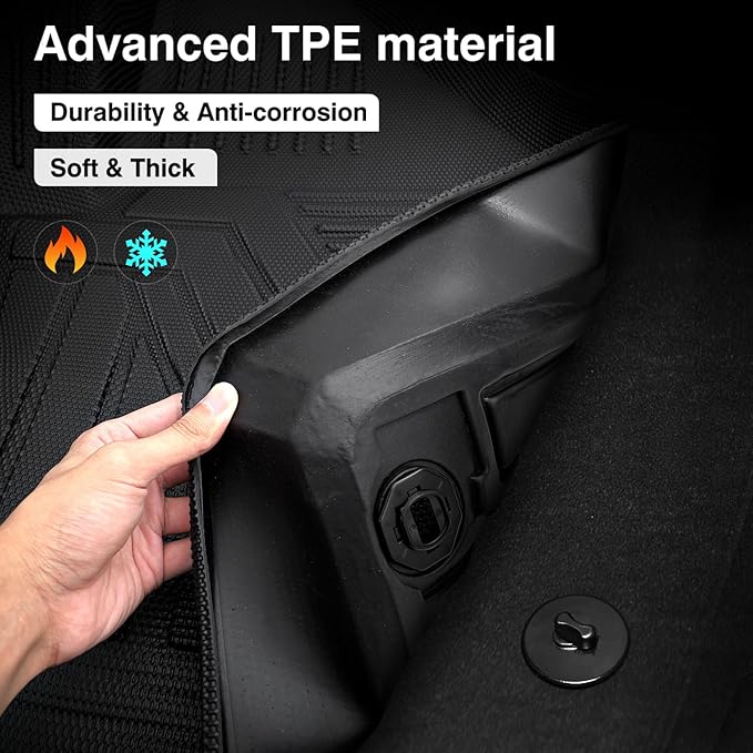 Powerty Floor Mats & Truck Bed Mat for 2022-2024 2025 Hyundai Santa Cruz Accessories Floor Mats 2 Row Liner Set All Weather TPE 3D Floor Liners&Truck Bed Liner