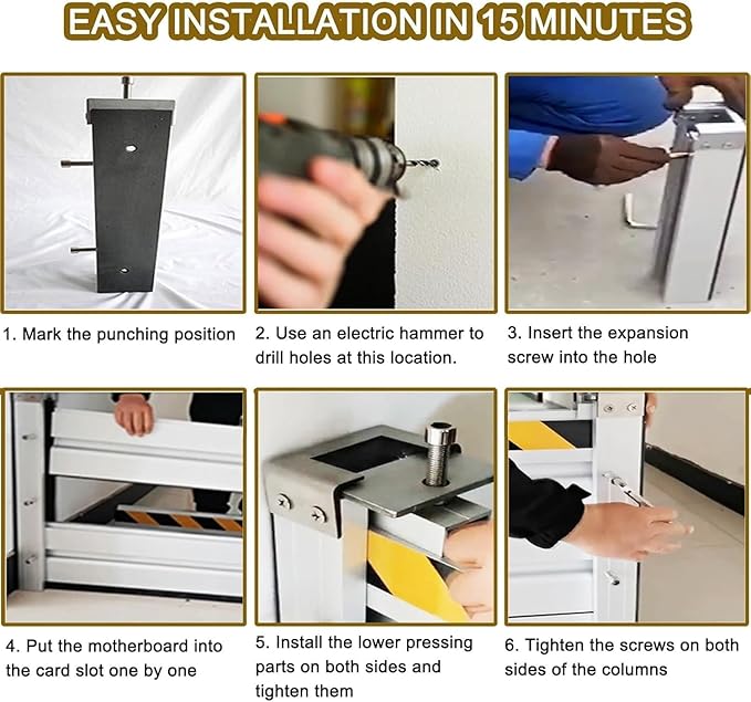 Reusable Heavy Duty Aluminum Flood Barriers for Home Exterior, Flood Protection Barriers Water Barrier Door Quick Detachable Garage Doors Detachable Mobile Rain Water Baffle ( H 47.2 inch L 16FT)