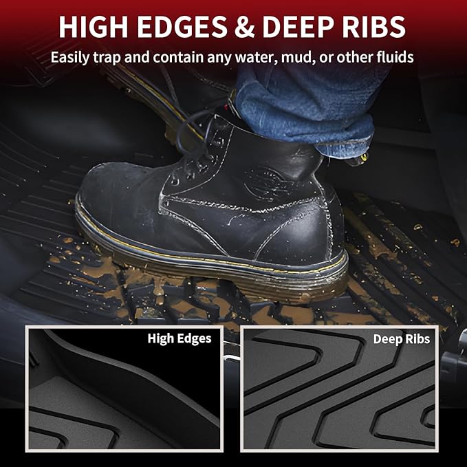 LASFIT Floor Mats Fit for Mazda CX5 2025 2024 2023 2022 2021 2020 2019 2018 2017 Custom Fit TPE All Weather Floor Liners 1st & 2nd Row Car Mats for Mazda CX-5, Black