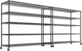 REIBII Storage Shelves 3200 LBS Capacity Wire Shelving with Wheels Heavy Duty Metal Shelf for Warehouses, Garage,Kitchens, School,Commercial Shelf, 73" H X 60" W X 18" D, 2 Pack