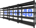 48" W Heavy Duty Garage Shelving, 5-Tier Metal Industrial Shelves, 3000LBS Loads, 4 Pack