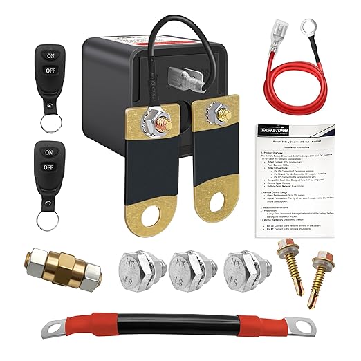 Side Post Remote Battery Disconnect Switch 12V 200A/1000A, Wireless Remote Control Heavy Duty Battery Kill Switch for Car, Truck, UTV, ATV, Marine, Anti-Theft
