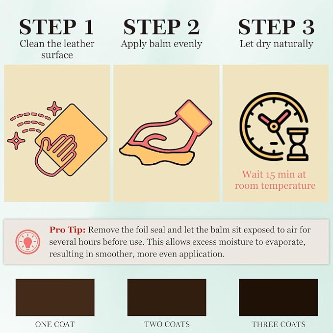 Leather Color Restorer, Leather Recoloring Balm, Scratch Remover, Leather Dye, Leather Paint with Leather Conditioner, Leather Repair Kit for Furniture Couches Car Seats Shoes, Dark Brown