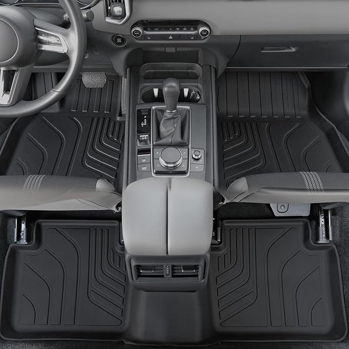 Floor Mats Set for 2023 2024 2025 Mazda CX-50 Gas, Full Coverage All Weather Floor Mats Cargo Mat with Backrest Protectors & Door Sill Guards for CX50 Accessories(Not fit Hybrid)