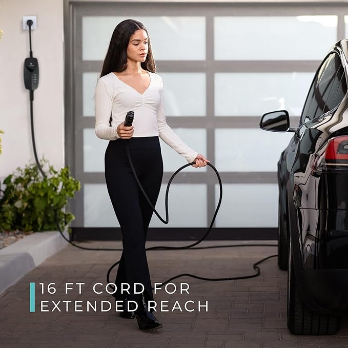 Lectron Level 1 Tesla EV Charger (WiFi) with App Control - 120V, 12 Amp, & 16 ft Cord - Portable Charger for Tesla EVs with NEMA 5-15 Plug - Compatible with All Tesla Model S, 3, X, Y & Cybertruck