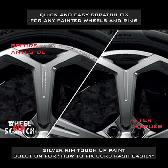 Silver Rim Touch Up Paint, Car Wheel Scratch Repair, Wheel Touch Up Paint Pen, curb rash repair, curb rim repair, Rim Alloy Silver Wheel Paint (Light Silver Pen Only)