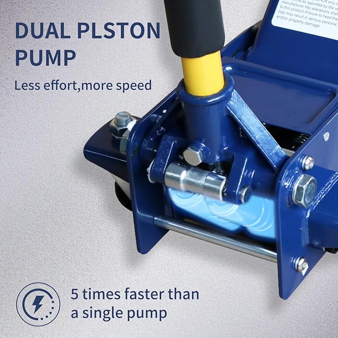 3 Ton Heavy Duty Hydraulic Floor Jack for Car (6600 lbs) with Single Piston Pump, Quick Lift, Lifting Range 5-1/4"to 18-1/4"
