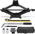 Scissor Car Jack 1.5Ton（3306lbs） Tire Changing Kit with Lug Wrench - Emergency Kit for Car, SUV, MPV