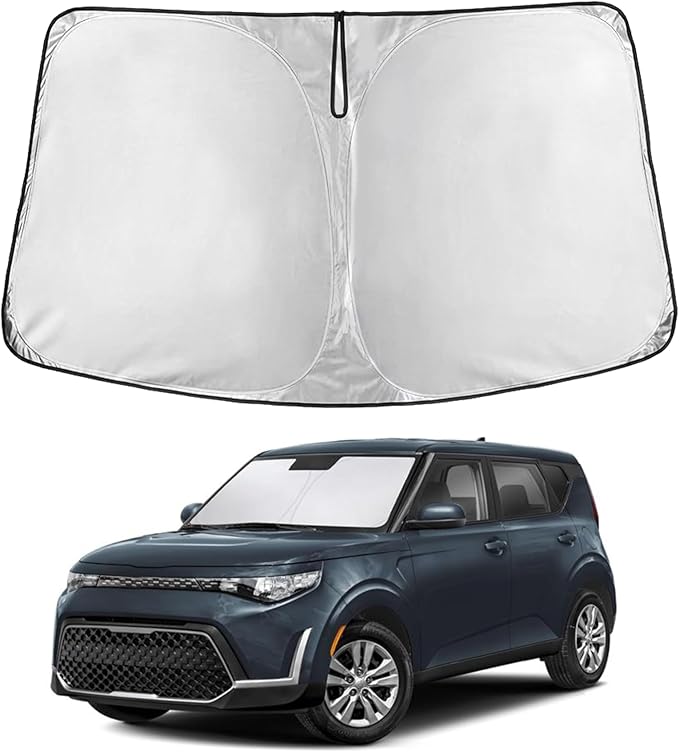 Econour Windshield Sun Shade for Kia Soul 2020 2021 2022 2023 2024 2025 2026 Accessories Window Sunshade Sun Visor Protector Foldable Blocks UV Rays Keep Car Cooler
