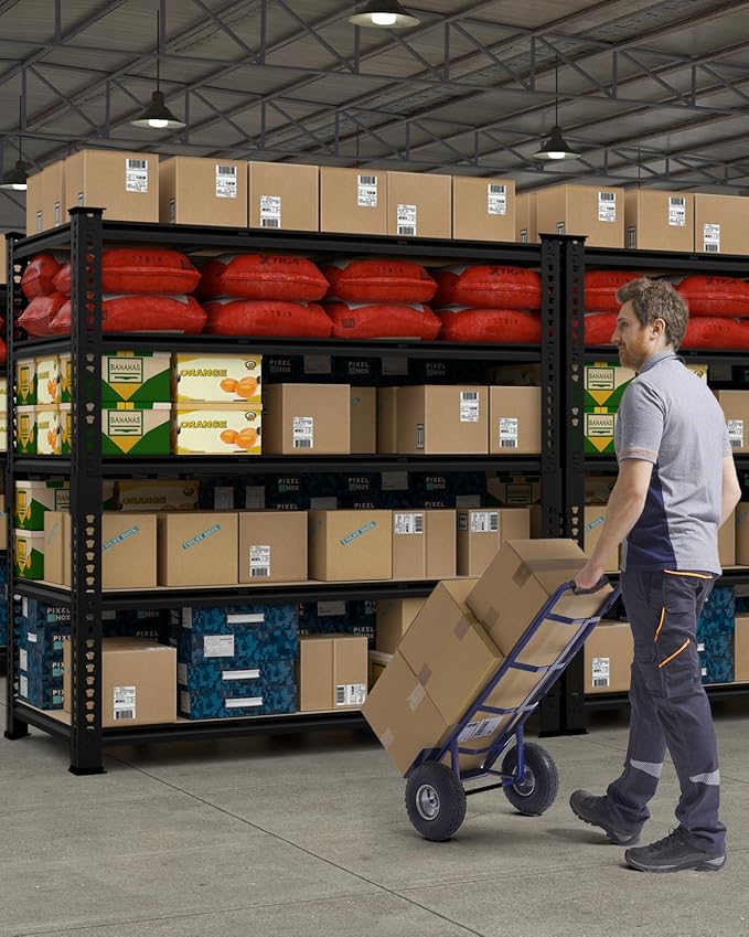 PrimeZone Heavy Duty Garage Storage Shelves - 48" W X 24" D X 72" H Adjustable Metal Shelving Unit, 5 Tier Industrial Shelves for Storage Standing Utility Rack for Warehouse, Basement, Black, 4 Pack