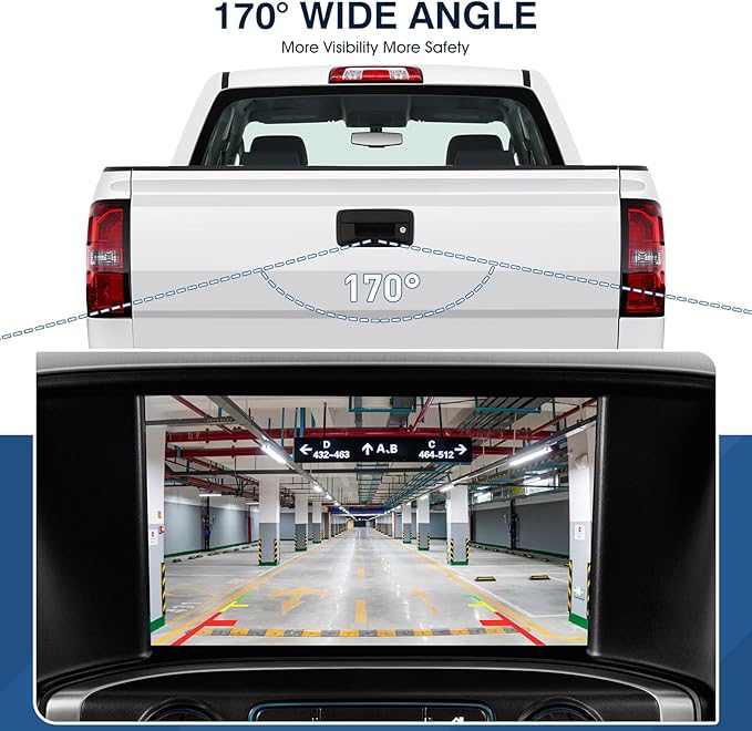 Rear View Backup Reverse Camera Fit for Chevy Silverado, Fit for GMC Sierra 1500 HD 2500 HD 3500 HD 2016-2018,Safety Parking Back Up Assist Camera OE Number 84062896