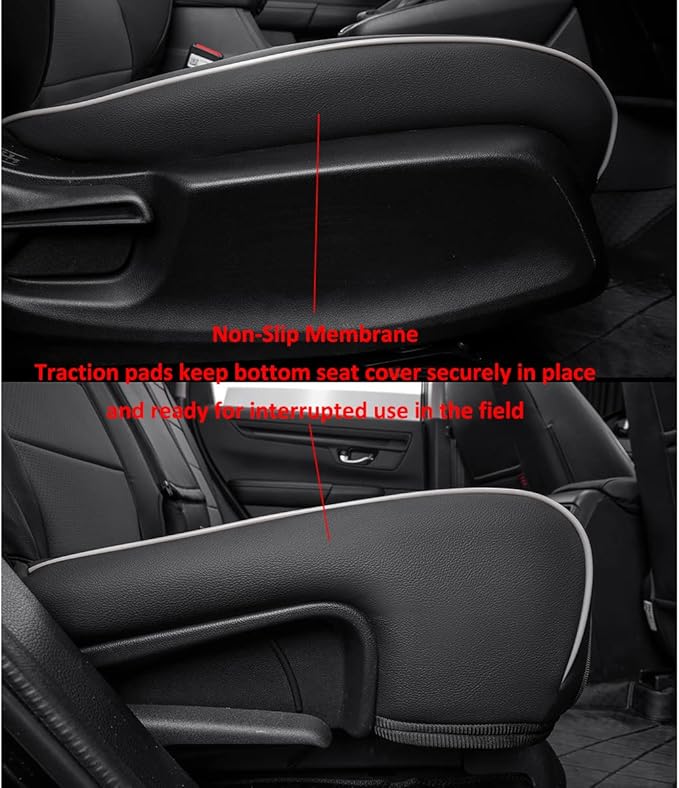 EKR Sportage Seat Covers Custom Fit for KIA Sportage LX 2023 2024 2025 2026 Leather Car Seat Cover Full Set - Faux Leather (Black/Gray)