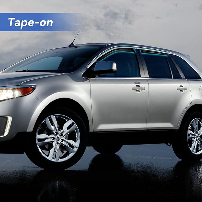 Window Visors Rain Guards for 2007-2014 Ford Edge, Out-Channel Window Vent Wind Deflectors Visors Shades for 2007-2015 Lincoln MKX