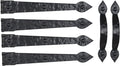 Household Essentials Hinge IT Premium Carriage House Handle & Hinge, Black Garage Door Magnet, 4 Hingle 2 Handles (Pack of 1)