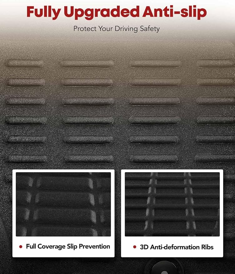 YHTAUTO Automotive All Weather Floor Mats Compatible with Honda Civic 2006-2011 Sedan, Car Mats Custom Fit TPE Floor Liners Front & Back Seat, Black, Set of 3