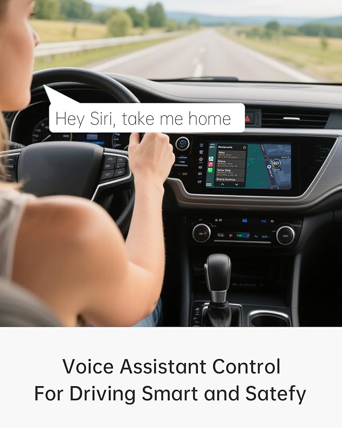 Apple CarPlay Wireless Adapter (2025 Upgrade) – Convert Wired CarPlay to Wireless, Stable Connection, RGB Ambient Lighting, Compatible with Wired CarPlay Cars & iPhone