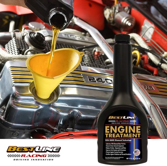 BestLine Racing Diamond Nano-Lubricant Engine Oil Additive For Gas & Diesel Engines.- Made in the USA. Reduce Friction by 60% - High Performance, Engine Protection, and Extend Oil Life