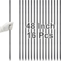 VVOKGO Rebar Stakes 48 Inch 16-Pack Concrete Form Stakes Heavy Duty Straight Ground Anchors, 3/8" Diameter Metal Steel Spikes with Chisel Point End for Plant Support, Garden Border,Landscape Edging