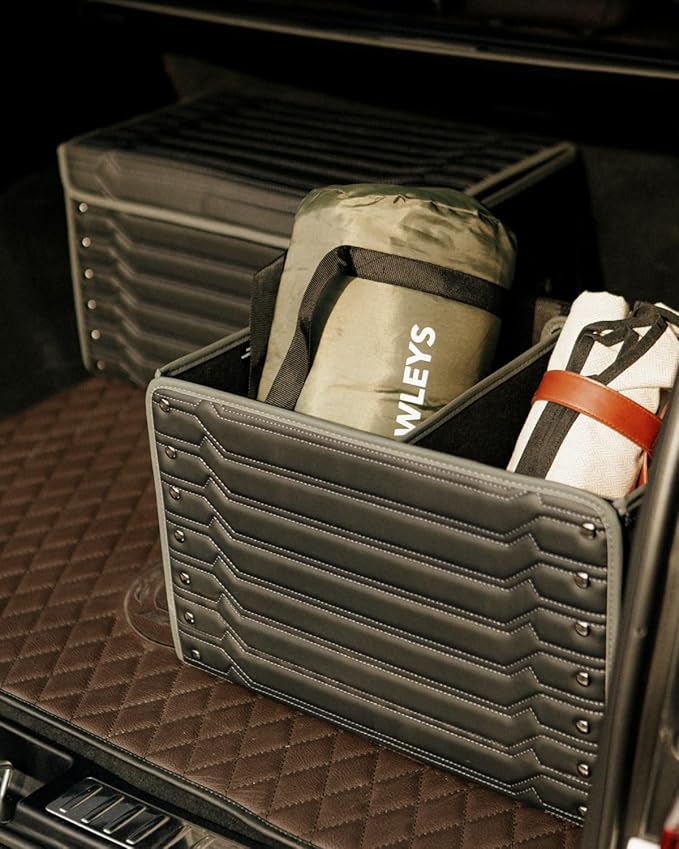 Foldable Trunk Organizer For Car - Trunk Organizers Car Storage - Collapsible Auto Trunk Organizer With Lid - Small And Large Cargo Organizer - Trunk Organization (Highway 17+21)