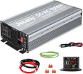 2AC 1000W Pure Sine Wave Inverter, Convert DC 12V to AC 110V 120V, 18W USB, and 30W Type-C Charging Ports, Car Solar Power Inverters for Truck, Home, Vehicles, RV