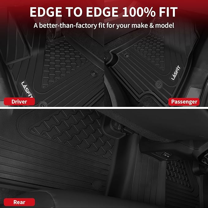 LASFIT Floor Mats Fit for Lexus 2025 2024 2023 2022 NX/NX250/NX350 (Not for Hybrid), All Weather Car Mats for Lexus NX 250/NX 350/NX 350 F Sport TPE Heavy Duty Floor Liners,Front & Rear Rows,Black